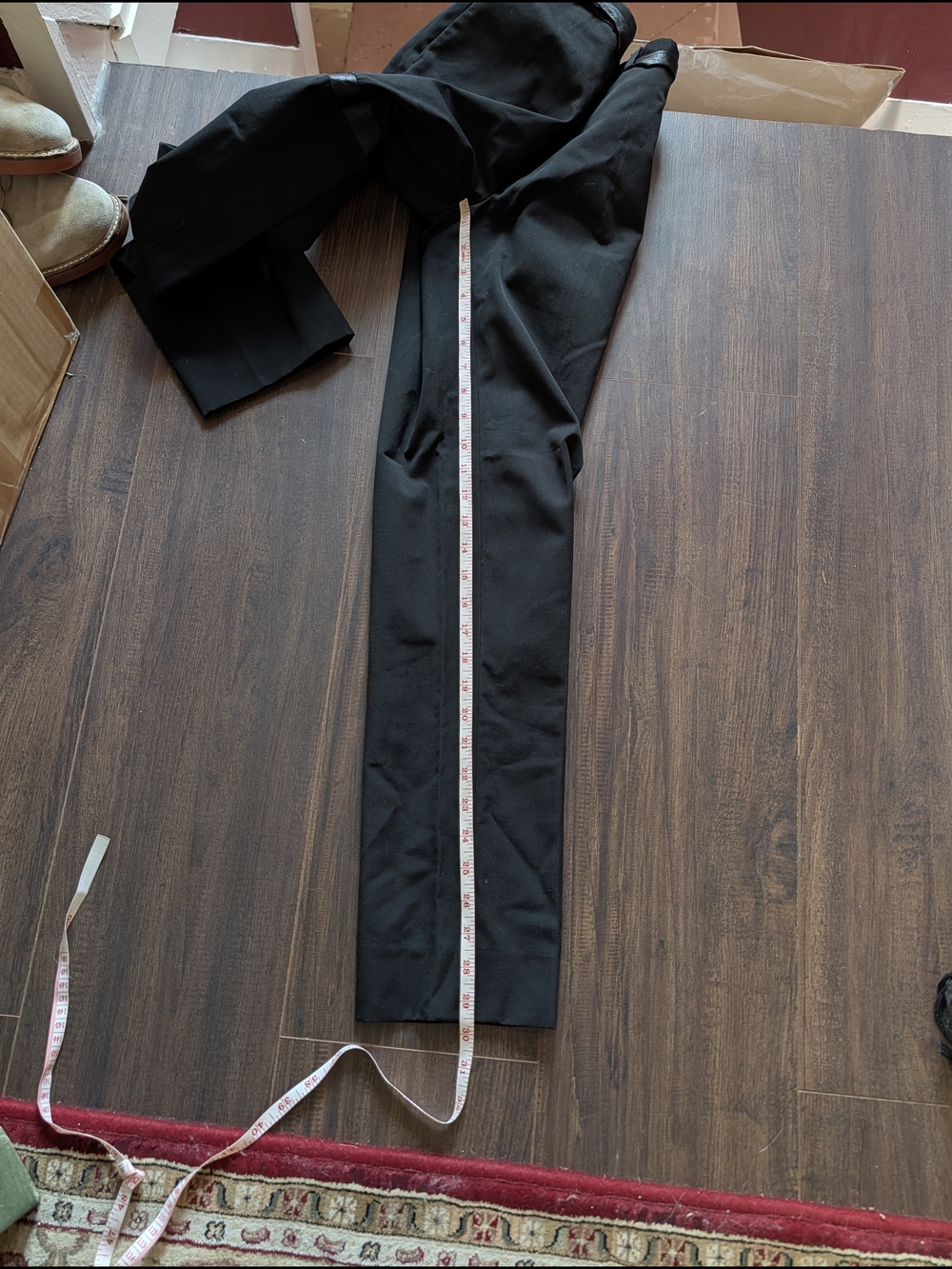 DIOR HOMME Hedi Slimane VTG Black Leather Bondage Insert Italy Pants 46 - Picture 16 of 16